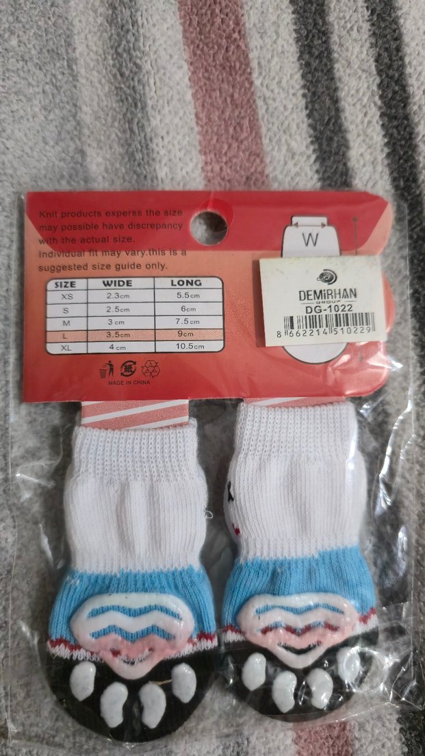 Beyaz Renkli Baskılı Kaymaz köpek çorap - Görsel 2