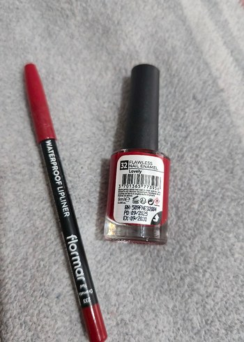 Note Kırmızı Oje ve Flormar Kalem - Görsel 3