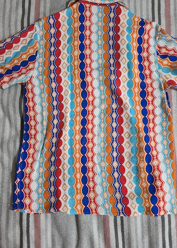 Renkli Desenli Bohem Kadın Gömlek - Görsel 5