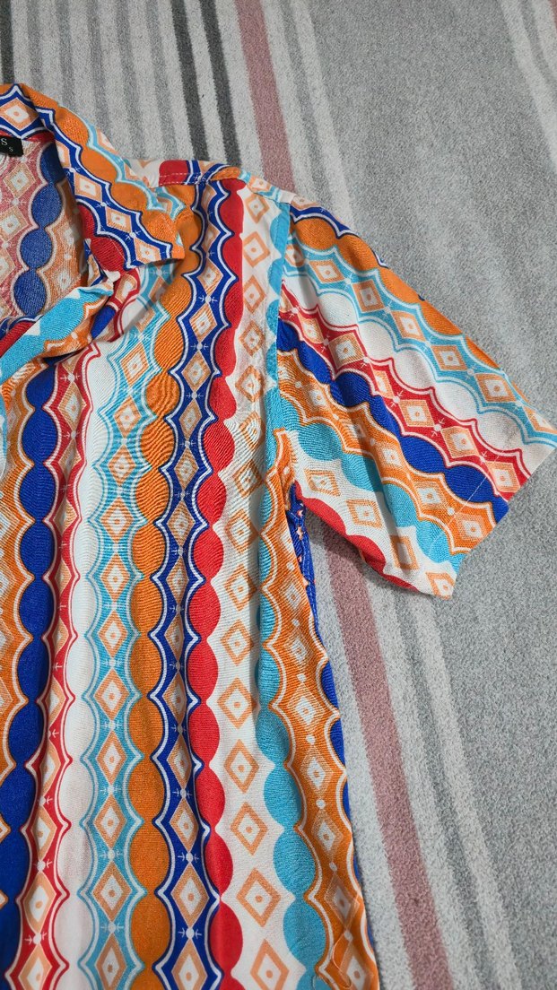 Renkli Desenli Bohem Kadın Gömlek - Görsel 4