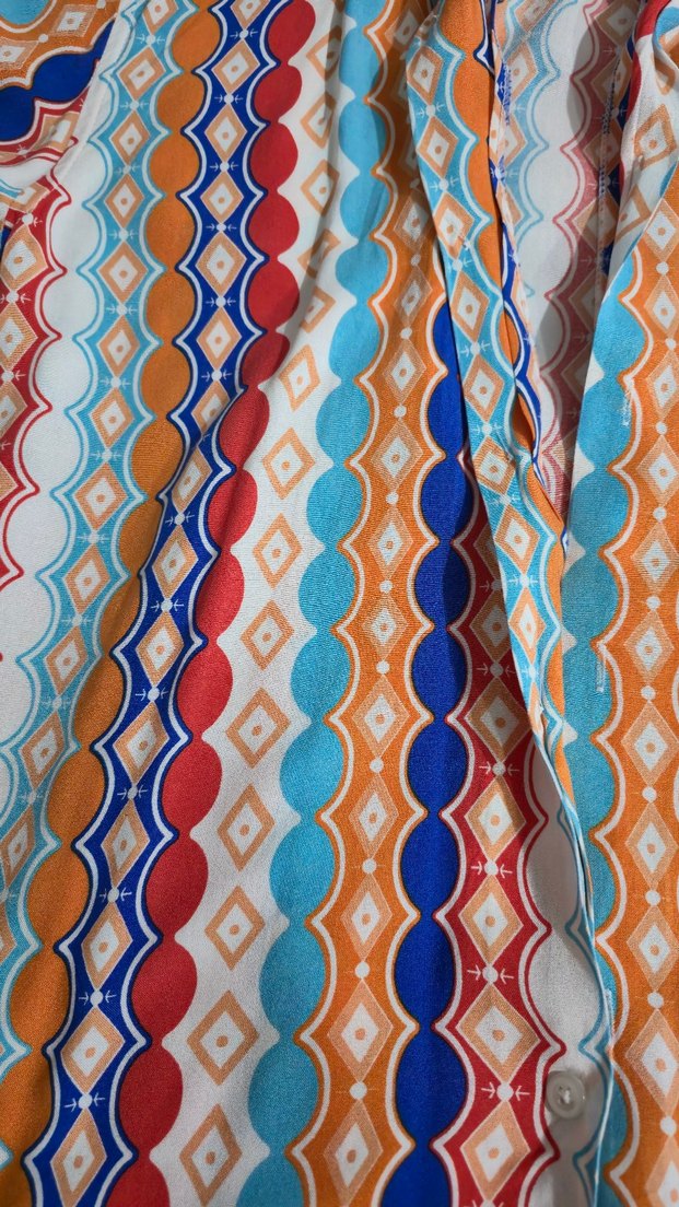 Renkli Desenli Bohem Kadın Gömlek - Görsel 2