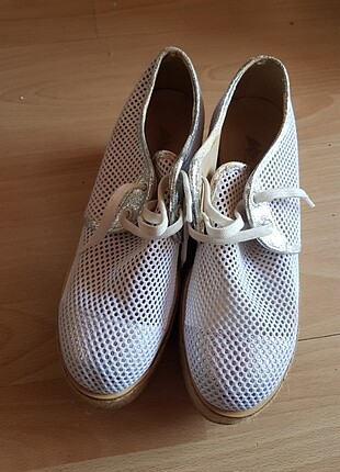 Beyaz file yazlık ayakkabı 