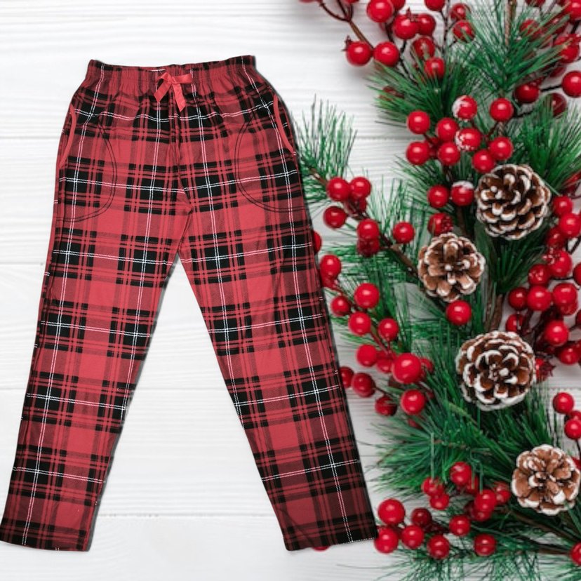 Düğmeli Kırmızı Ekose Erkek Kısa Pijama Altı - Görsel 2