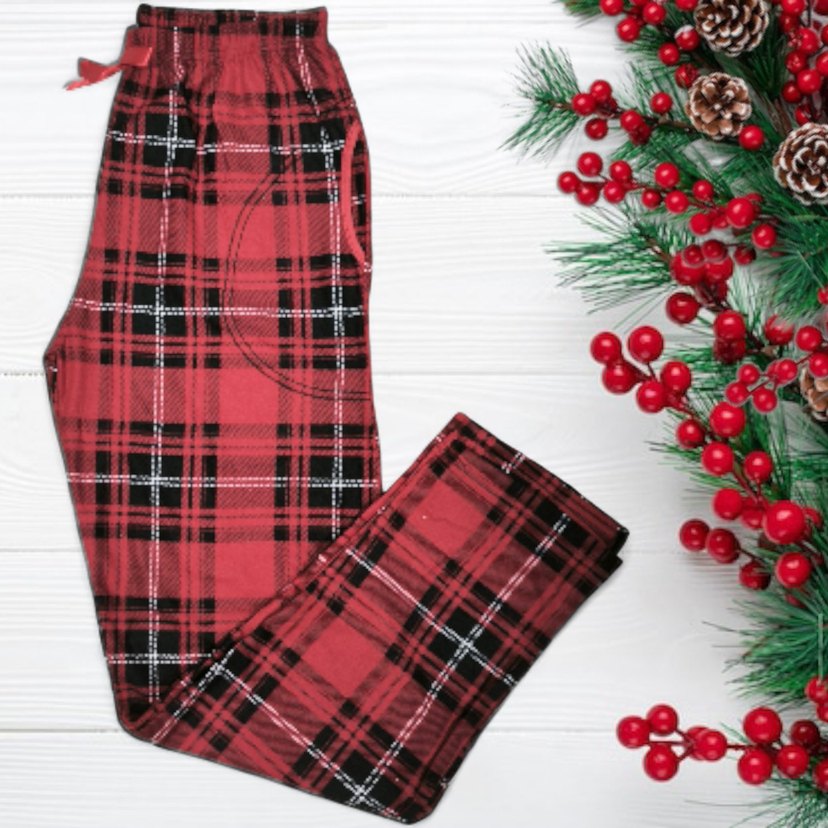 Düğmeli Kırmızı Ekose Erkek Kısa Pijama Altı - Görsel 3