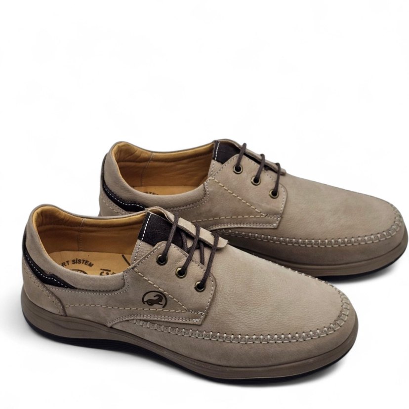 Süet Görünüm Hakiki Deri Erkek Günlük Ayakkabı full ortopedik - Görsel 3