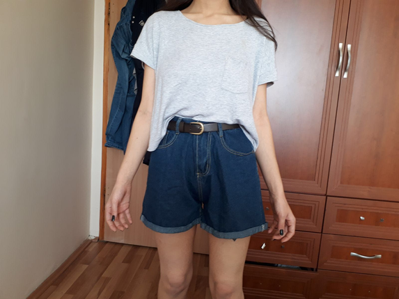 36 Beden mavi Renk Boyfriend şort