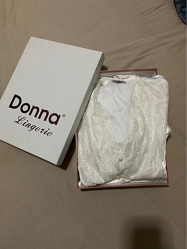 Donna Piu 6 Parça Çeyizlik Beyaz Saten Gecelik Set