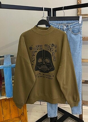 Haki renk sweatshirt