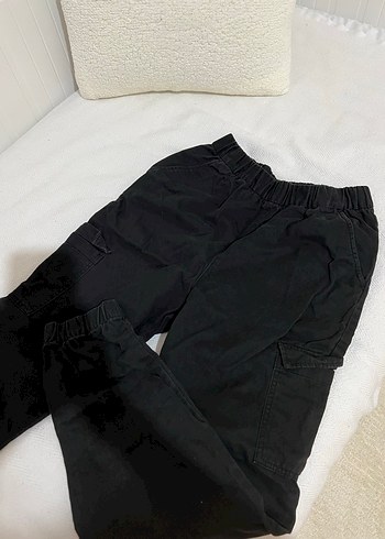 Siyah Kadın H&M marka kargo Pantolon Rahat Kesim