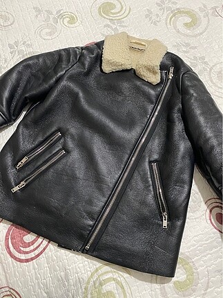 Mango kürklü biker ceket mont
