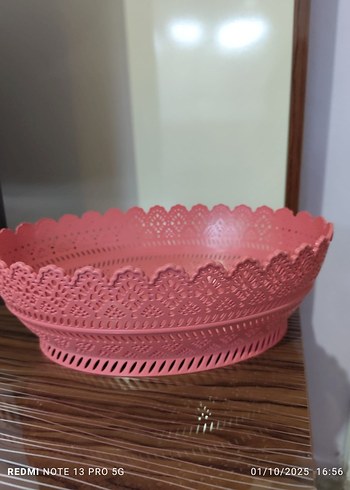 Pembe Dantel Desenli Sepet