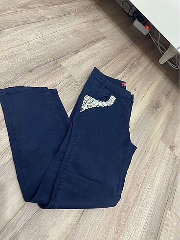 İncili kot kadin pantolon