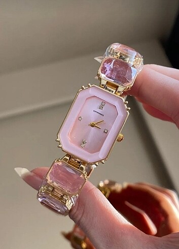 Swarovski Pembe taşlı kadın saat