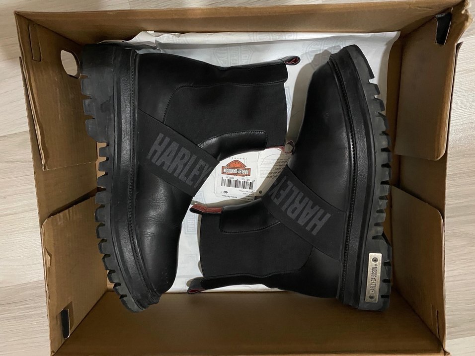 Kadın Siyah Deri Biker Bot, Blok Topuklu - Görsel 3