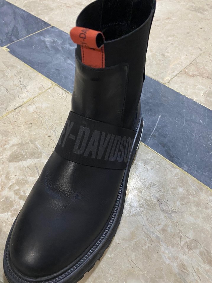 Kadın Siyah Deri Biker Bot, Blok Topuklu - Görsel 4