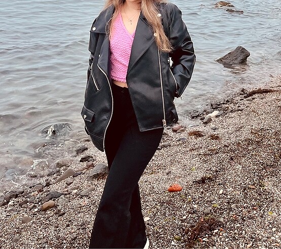 Pull bear oversize deri ceket