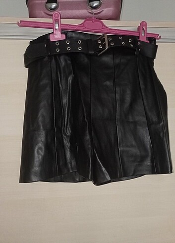 Kadın deri şort - Görsel 4
