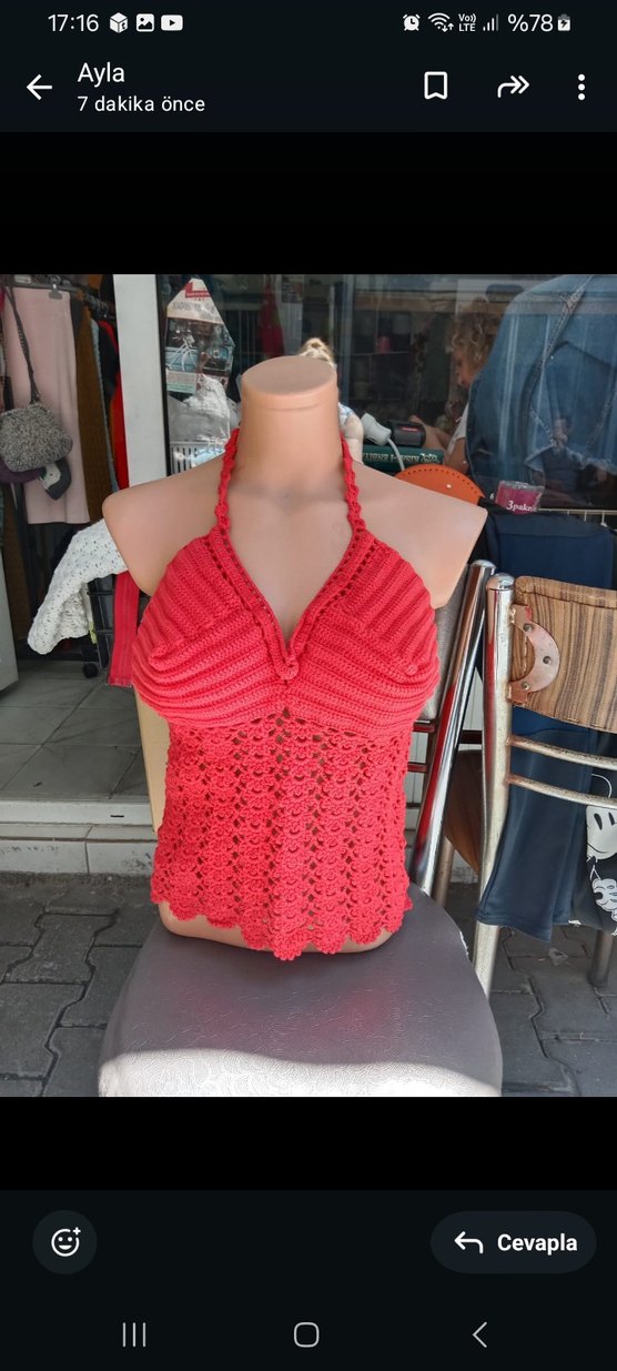 Dantel Detaylı Kırmızı Bohem Büstiyer 38 40 - Görsel 2