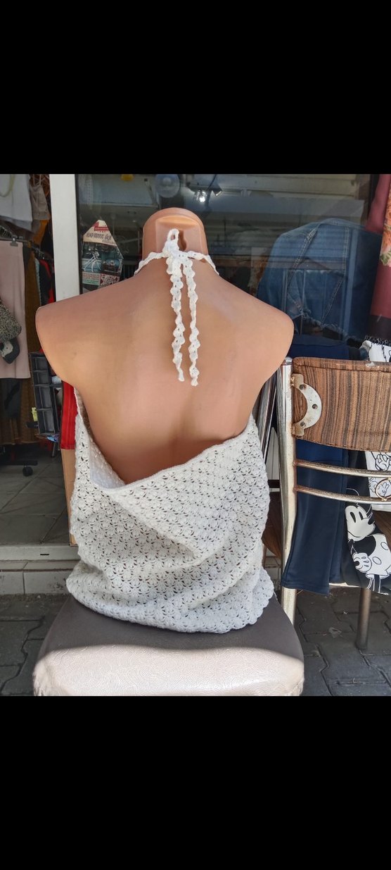 V Yaka Kolsuz Örgü Bohem Bluz 42 46 - Görsel 2