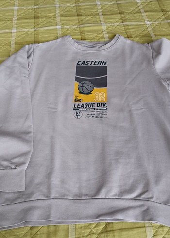Gri Baskılı Uzun Kollu Sweatshirt