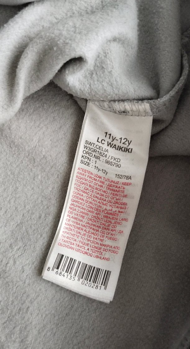 Gri Baskılı Uzun Kollu Sweatshirt - Görsel 4