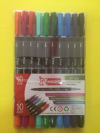 Mikro fineliner çift uçlu