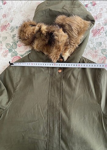 Kapüşonlu Kadın Haki Mont - Görsel 5