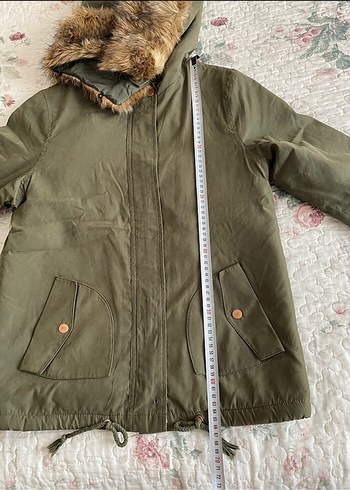 Kapüşonlu Kadın Haki Mont - Görsel 6