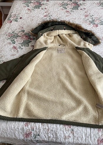 Kapüşonlu Kadın Haki Mont - Görsel 7