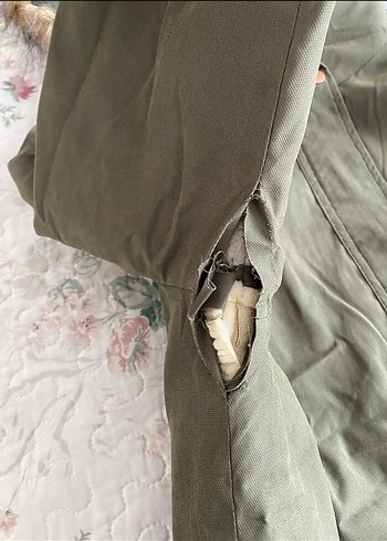 Kapüşonlu Kadın Haki Mont - Görsel 8