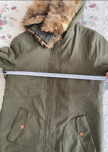 Kapüşonlu Kadın Haki Mont - Görsel 4