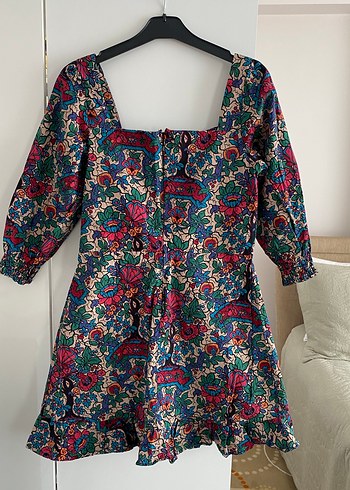 Çiçek Desenli Bohem Mini Elbise - Görsel 6