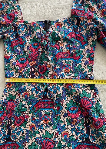 Çiçek Desenli Bohem Mini Elbise - Görsel 8