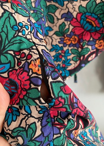 Çiçek Desenli Bohem Mini Elbise - Görsel 5