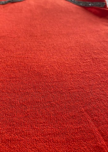 Taşlı, Salaş Kırmızı Kadın bluz - Görsel 7