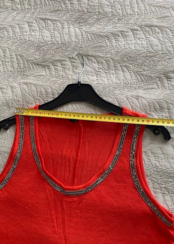Taşlı, Salaş Kırmızı Kadın bluz - Görsel 6