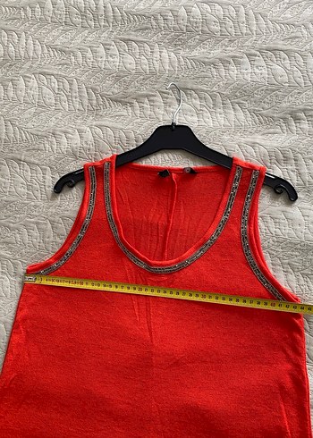 Taşlı, Salaş Kırmızı Kadın bluz - Görsel 3