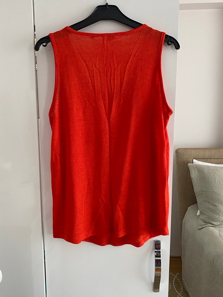 Taşlı, Salaş Kırmızı Kadın bluz - Görsel 2