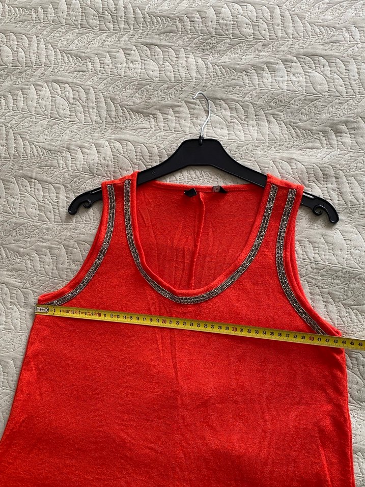 Taşlı, Salaş Kırmızı Kadın bluz - Görsel 3