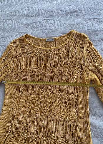 Sarı Örgü Bohem Kadın Kazak - Görsel 4