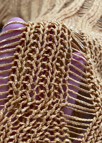 Sarı Örgü Bohem Kadın Kazak - Görsel 6