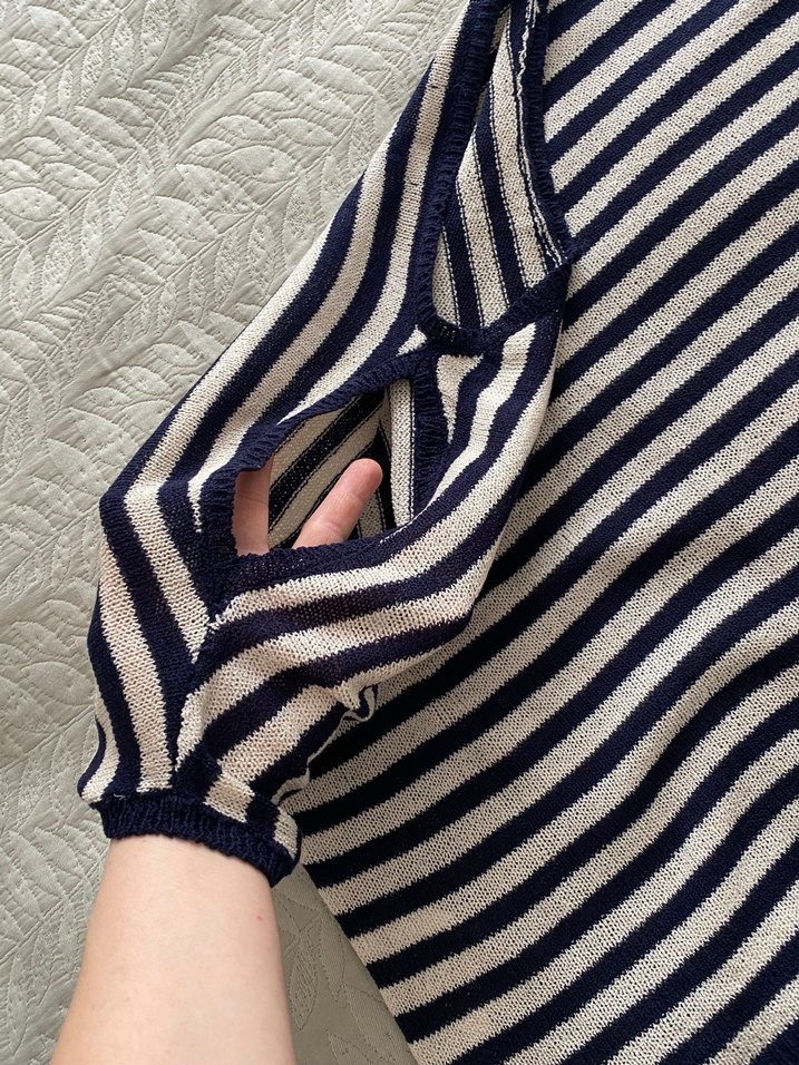 Çizgili Örgü Kadın Triko - Görsel 4