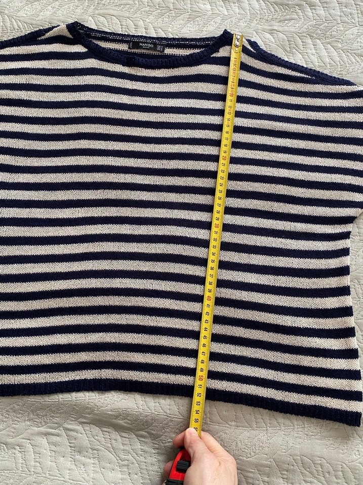 Çizgili Örgü Kadın Triko - Görsel 3