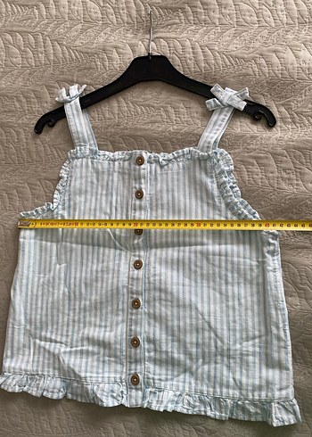 Düğmeli Çizgili Beyaz Kadın Kumaş Tulum - Görsel 6