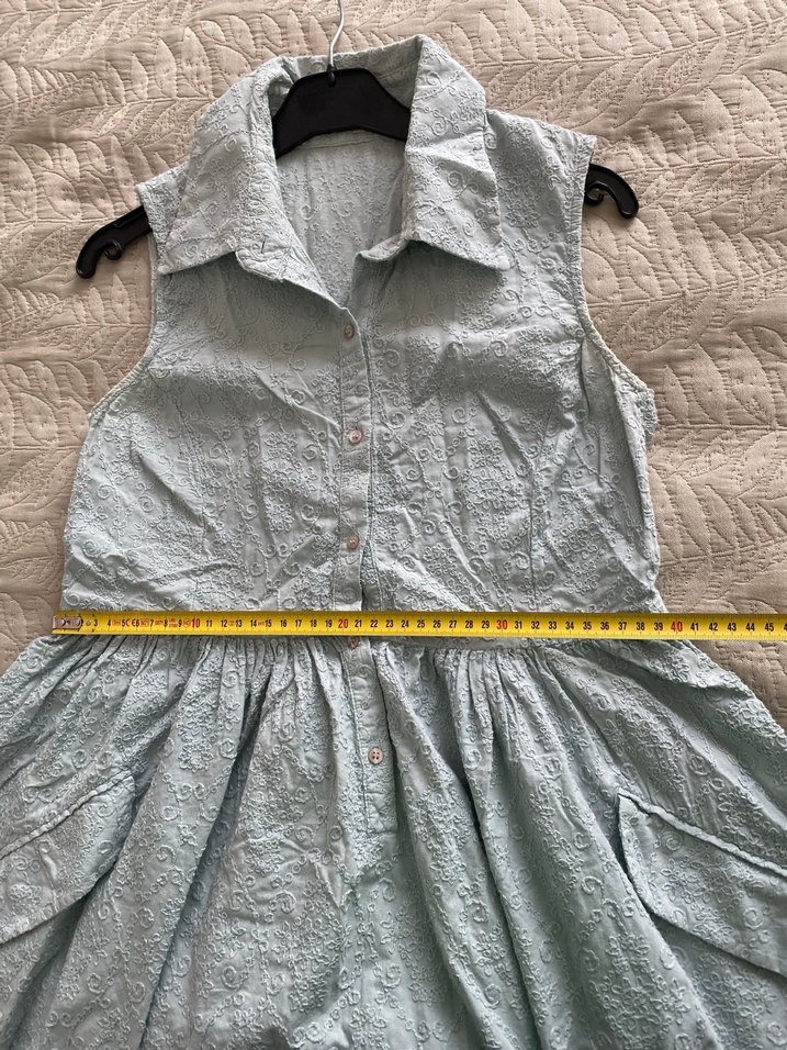 Kolsuz Midi Keten Elbise, Bohem Stil - Görsel 5