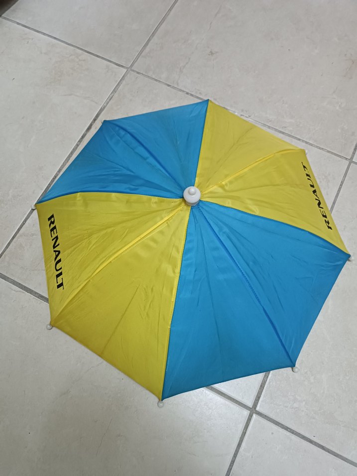 Püsküllü Mavi-Sarı Kadın Şemsiye - Görsel 2