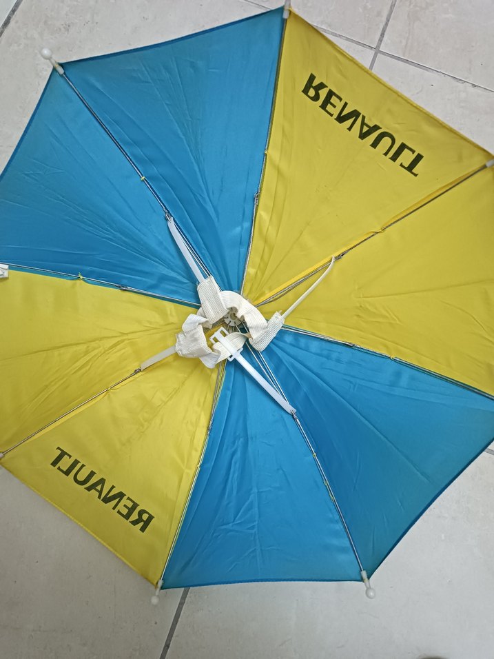 Püsküllü Mavi-Sarı Kadın Şemsiye - Görsel 3