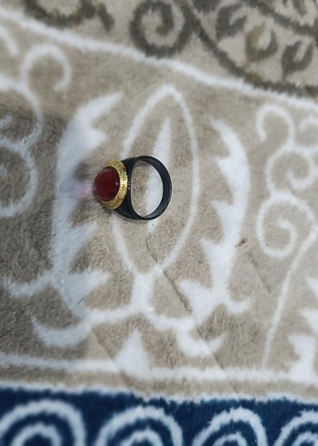Kırmızı Taşlı Erkek Minimalist Yüzük - Görsel 3