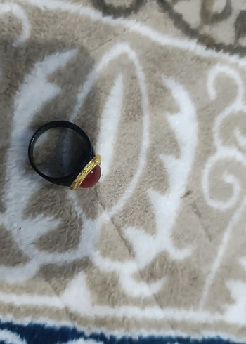 Kırmızı Taşlı Erkek Minimalist Yüzük - Görsel 2