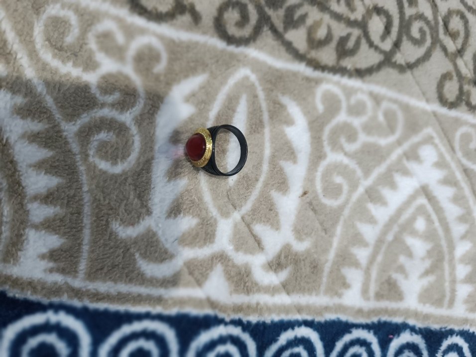 Kırmızı Taşlı Erkek Minimalist Yüzük - Görsel 3